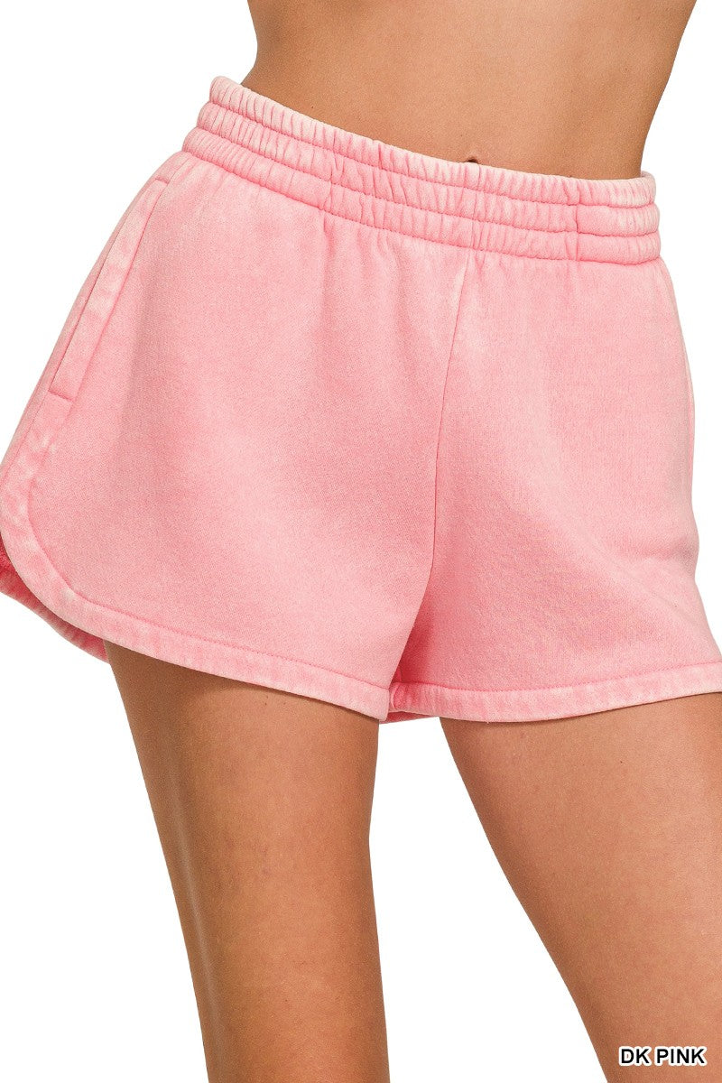 Anna Acid Wash Elastic Shorts