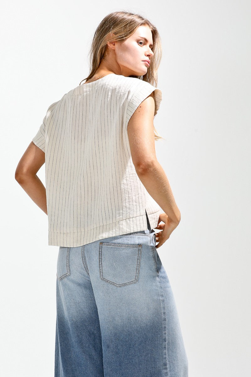 Remi Drop Shoulder Stripe Top