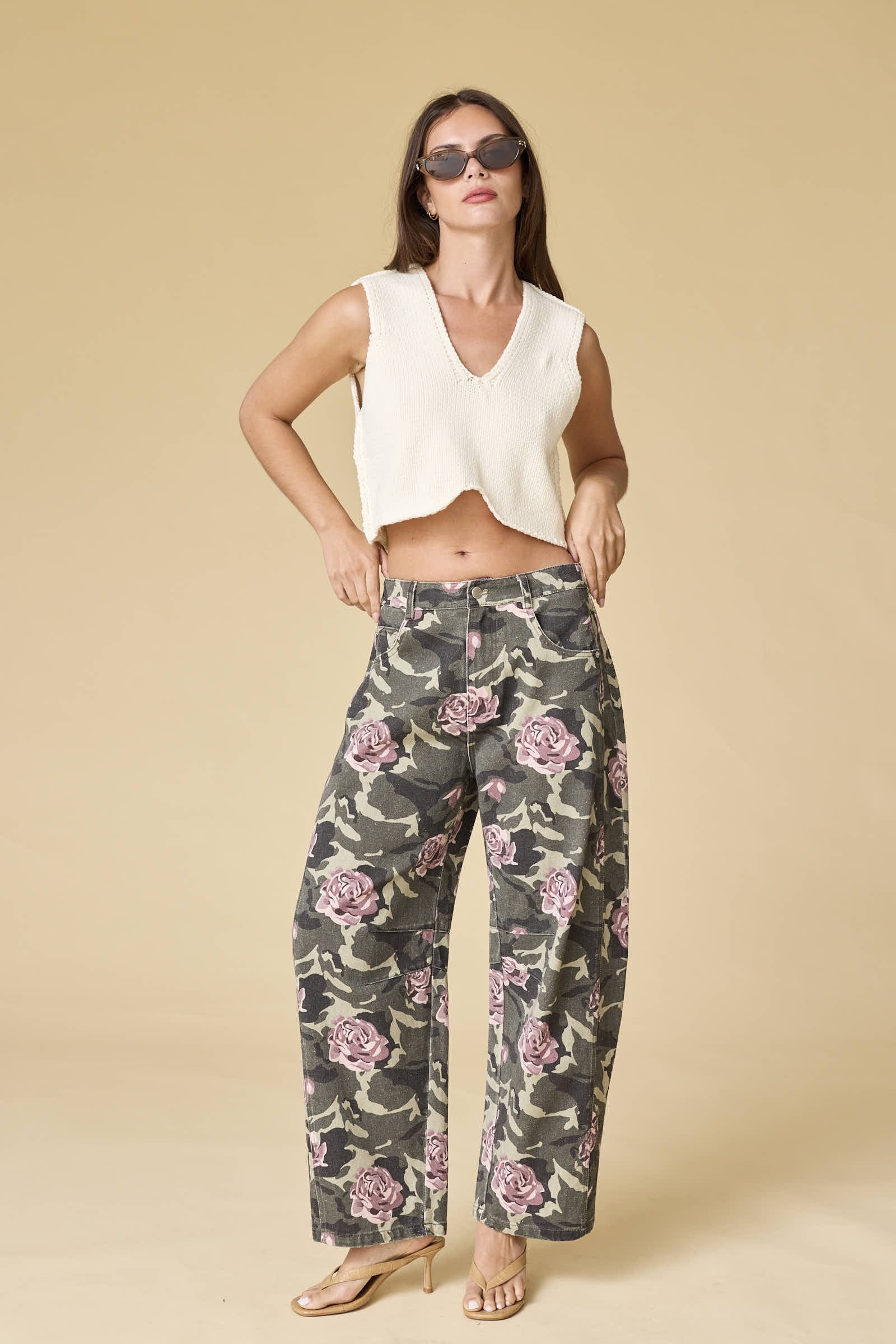 Remi Floral Camo Barrel Pants