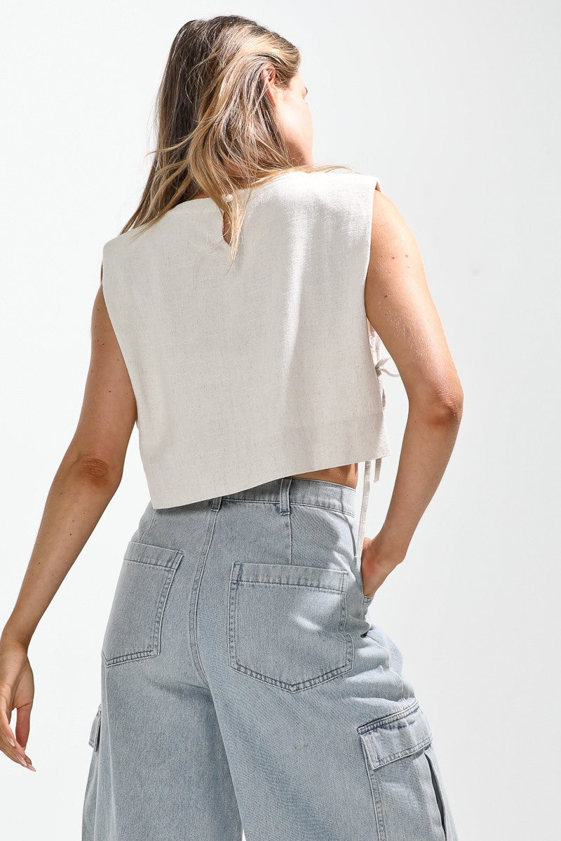 Noah Sleeveless Linen Top