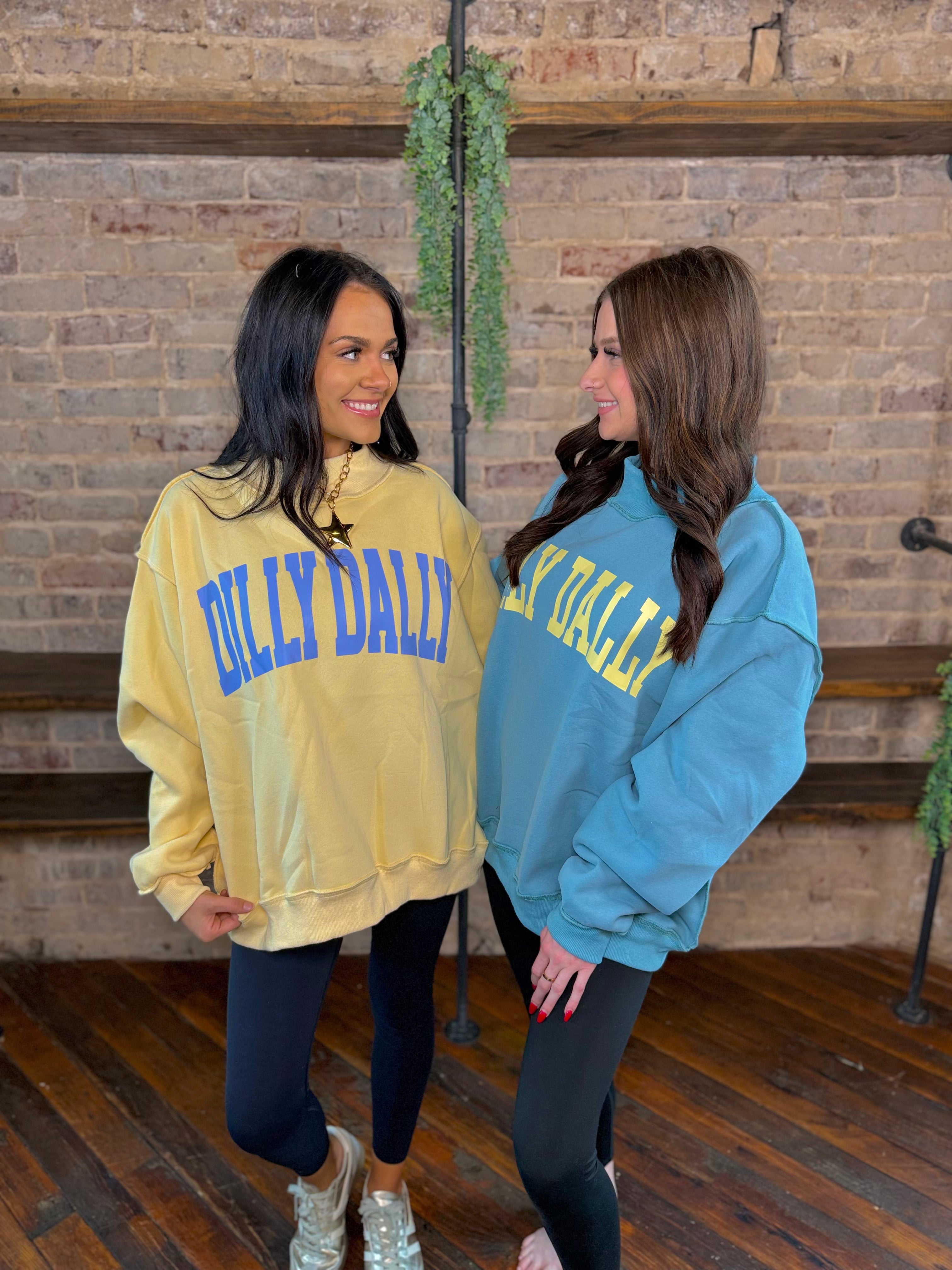 Dilly Dally Mock Neck Sweatshirt