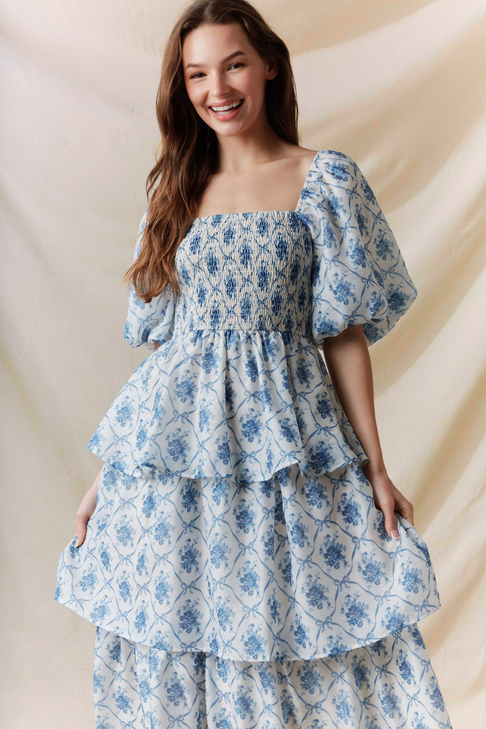 Eisley Smocked Tiered Midi Dress