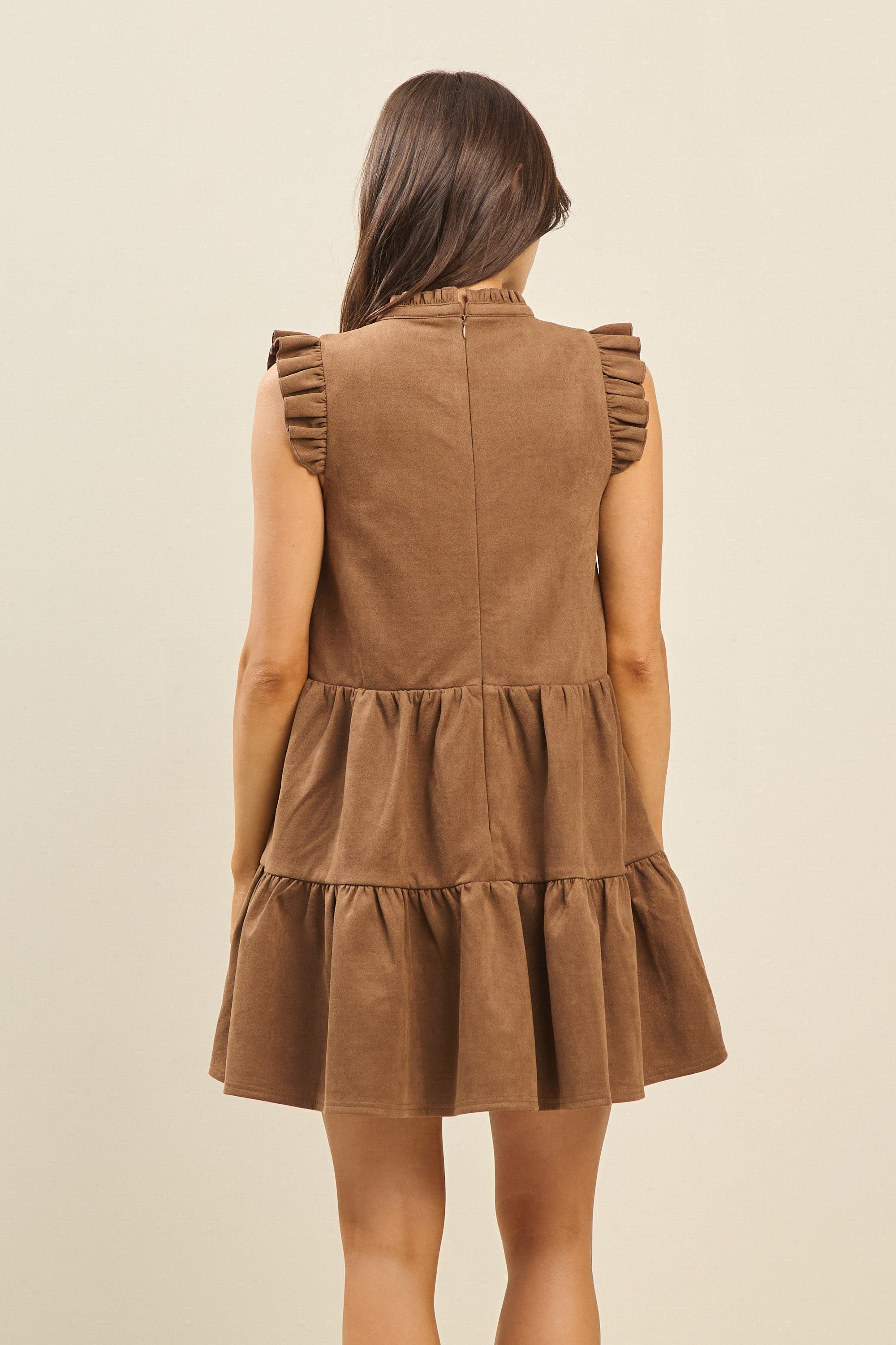 Naya Suede Babydoll Dress