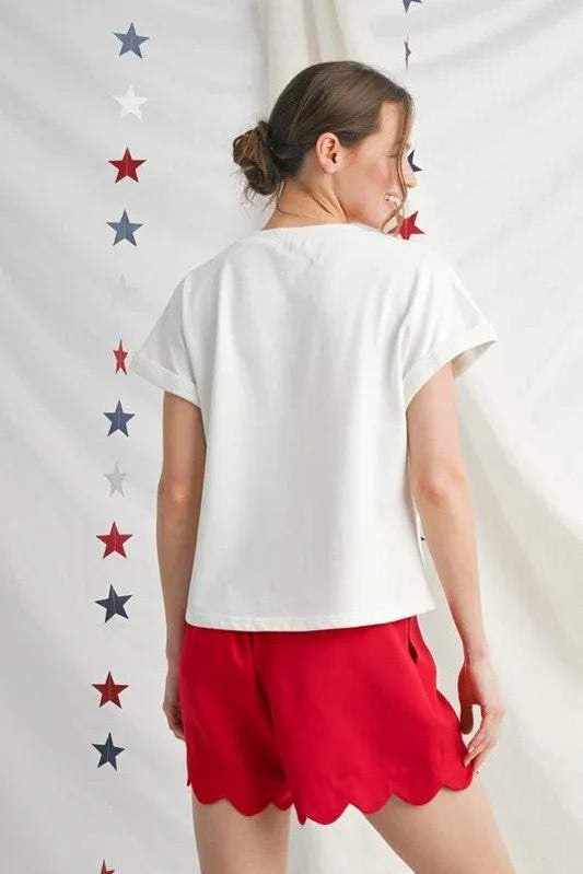 PLUS SIZE | American Flag Top