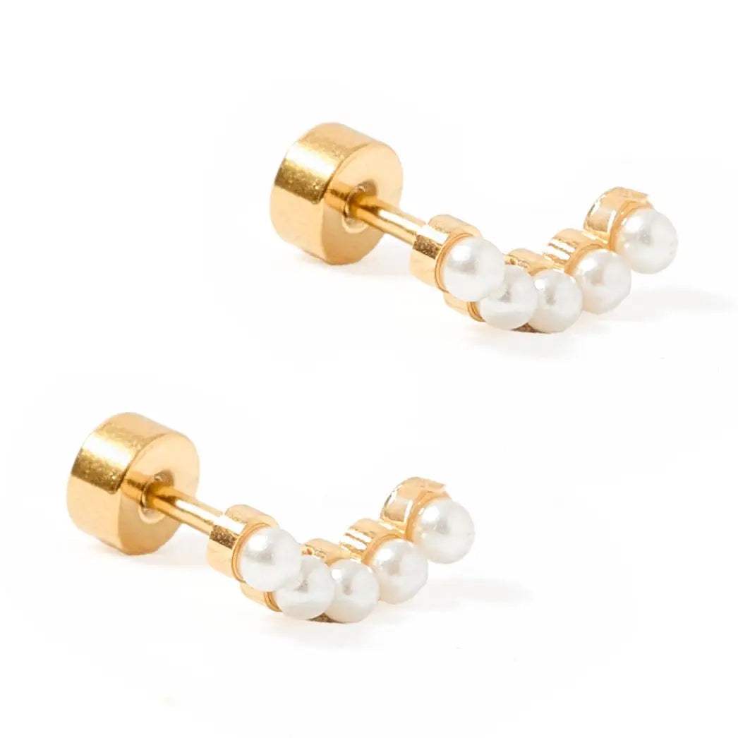 Abigail Pearl Screwback Stud Earrings