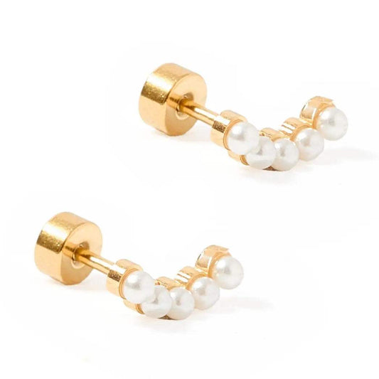 Abigail Pearl Screwback Stud Earrings