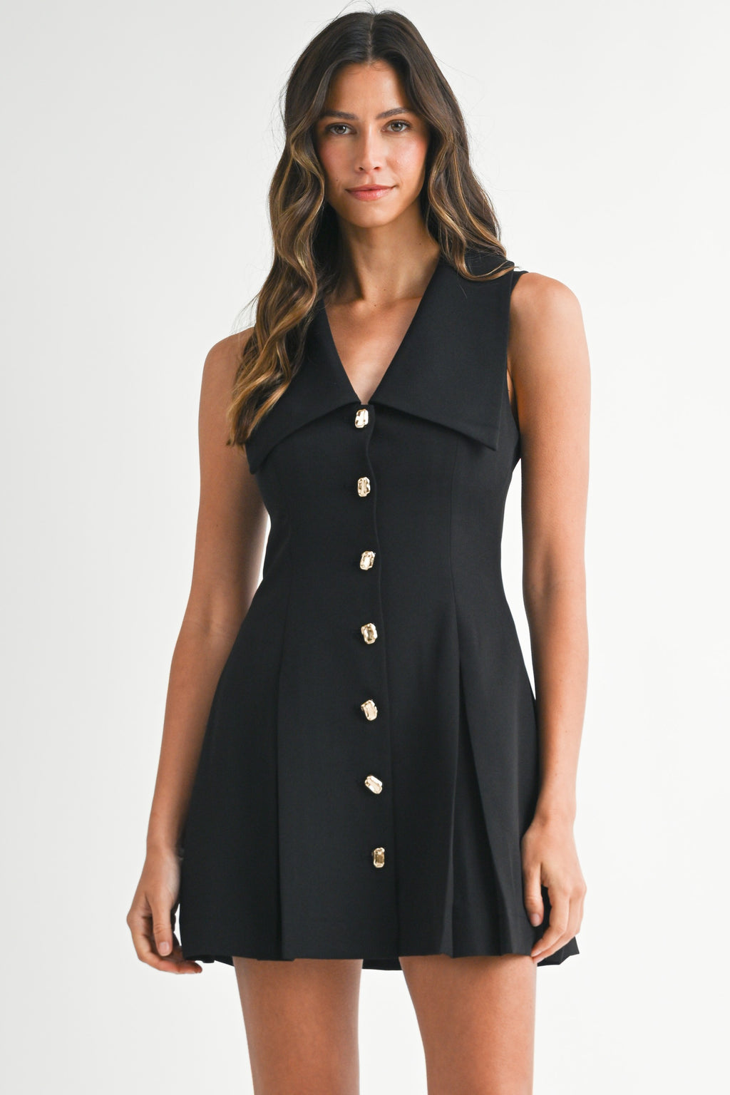 Emberlight Collar Button Down Mini Dress