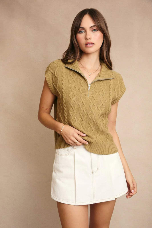 Poet's Dream Cable-knit Sweater Vest