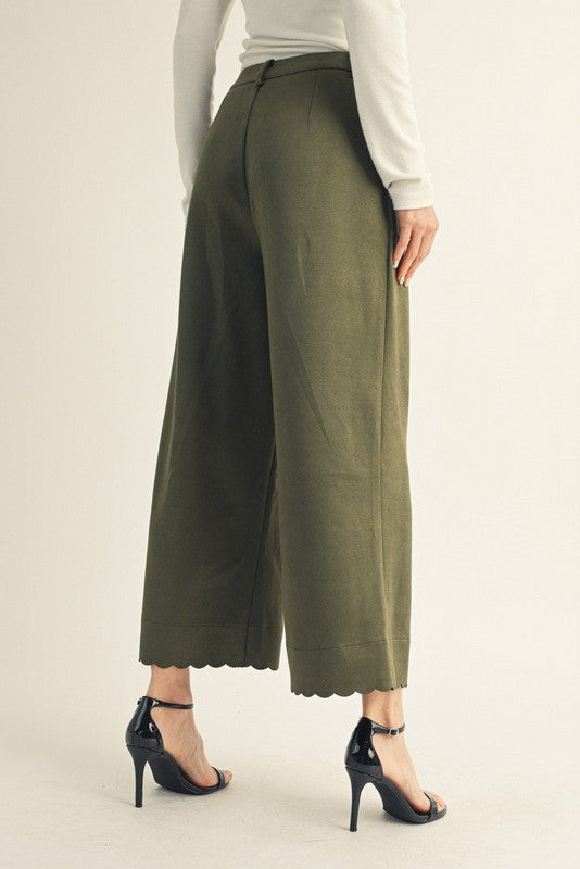 Frostpine Scalloped Suede Pants
