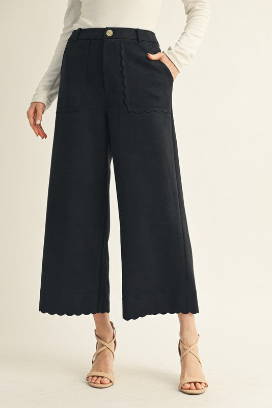 Frostpine Scalloped Suede Pants