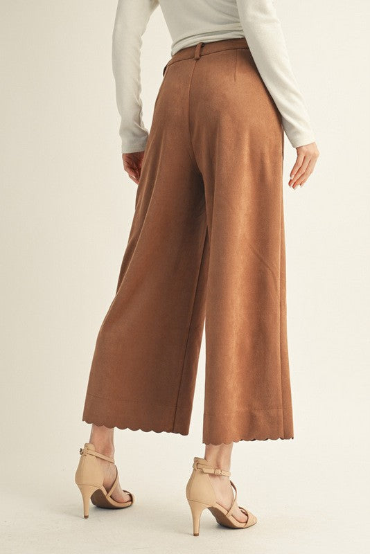 Frostpine Scalloped Suede Pants