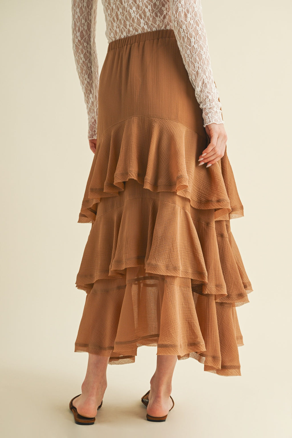 Sandpiper Ruffled Tiered Maxi Skirt