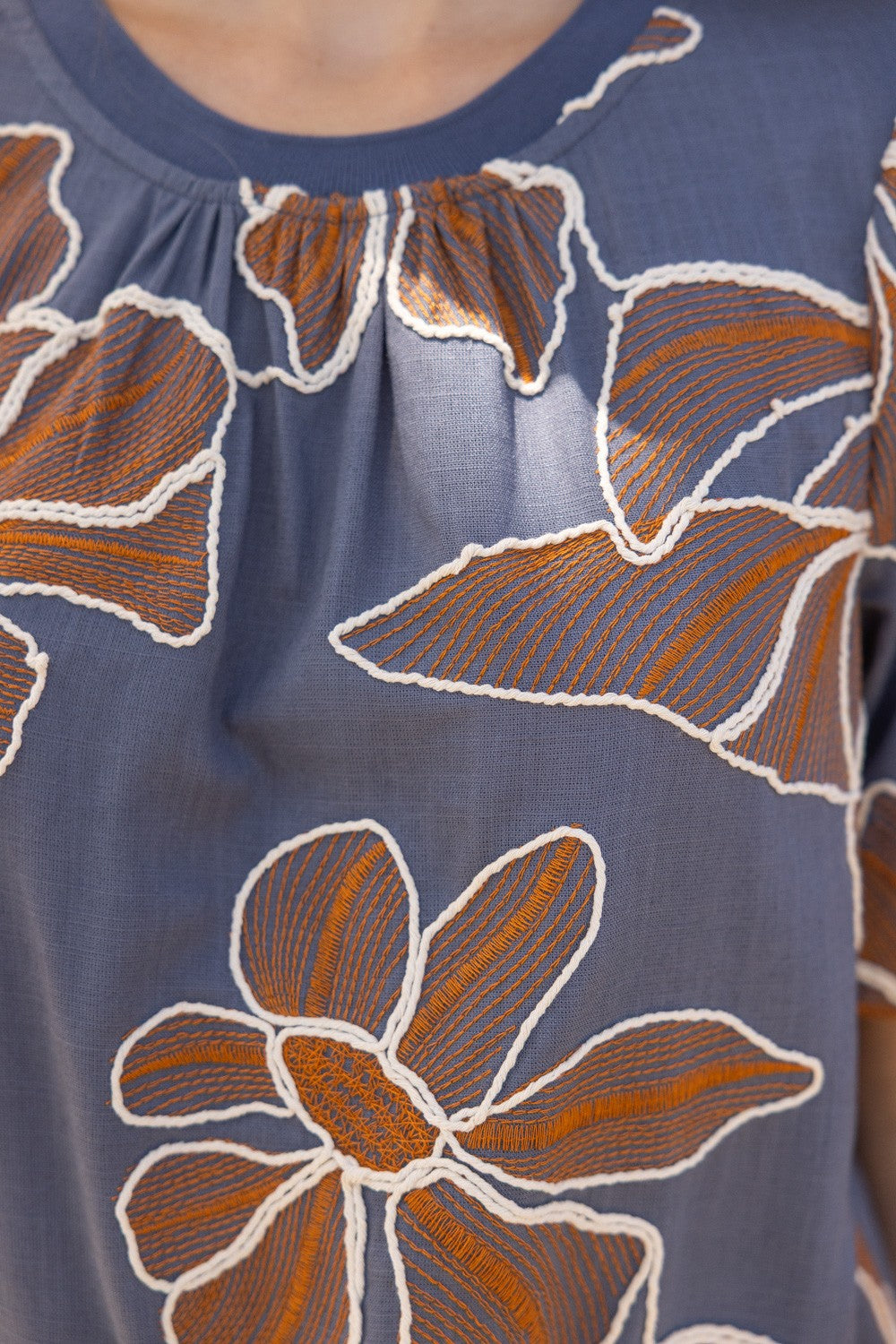 Rust & Reverie Floral Embroidered Top