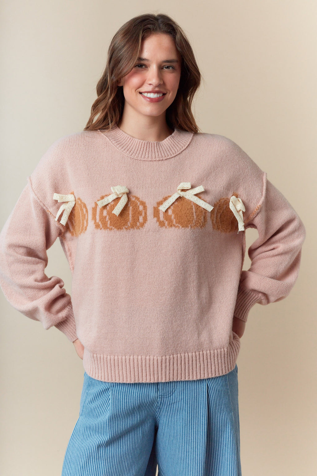 Pumpkins & Lace Detailed Sweater