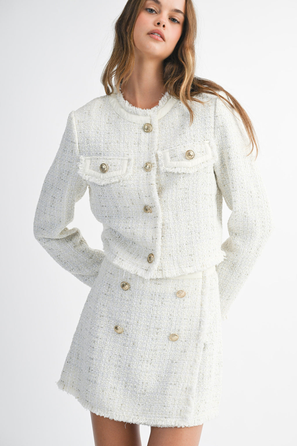 Hearth & Hall Textured Tweed Jacket Set