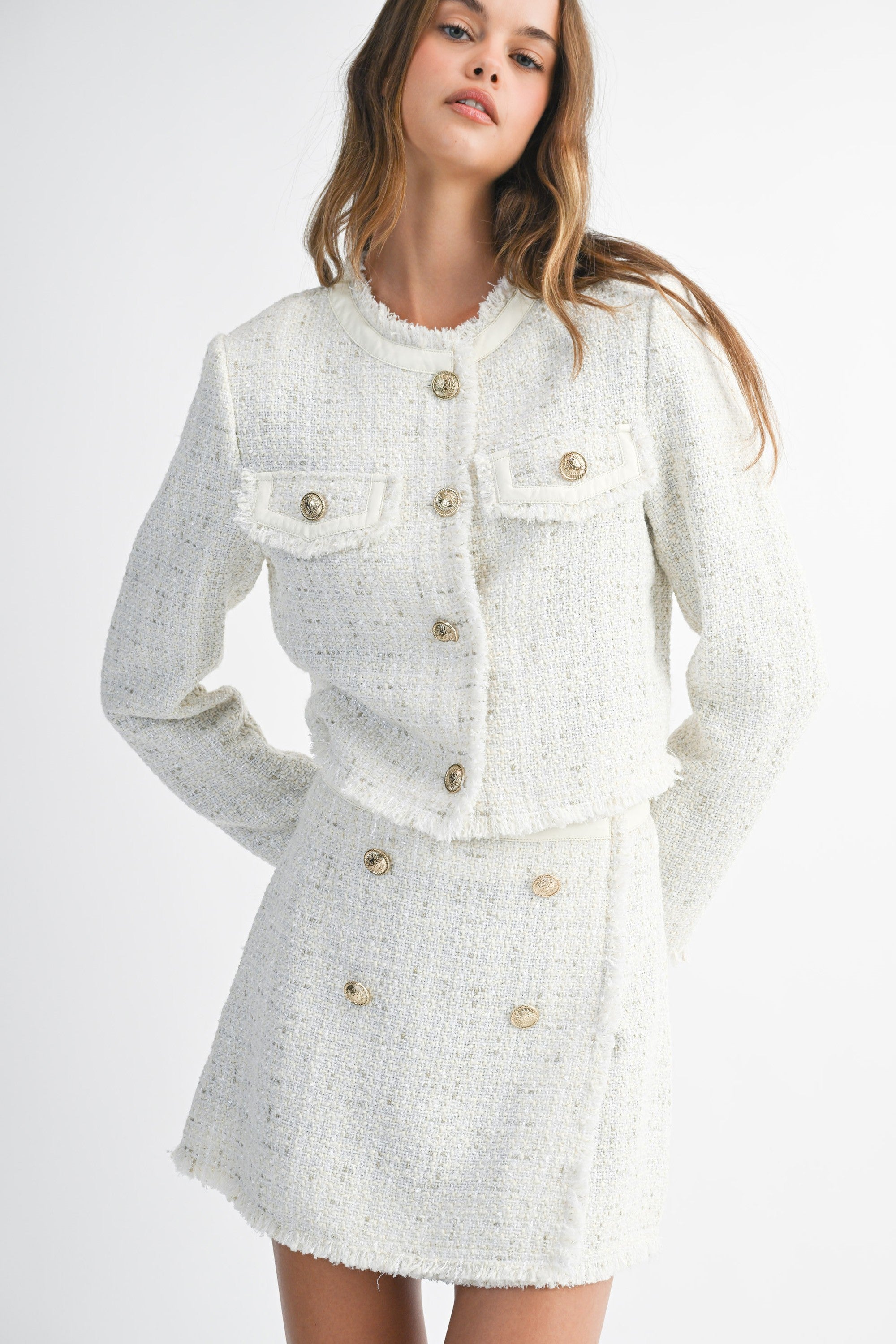 Hearth & Hall Textured Tweed Jacket Set