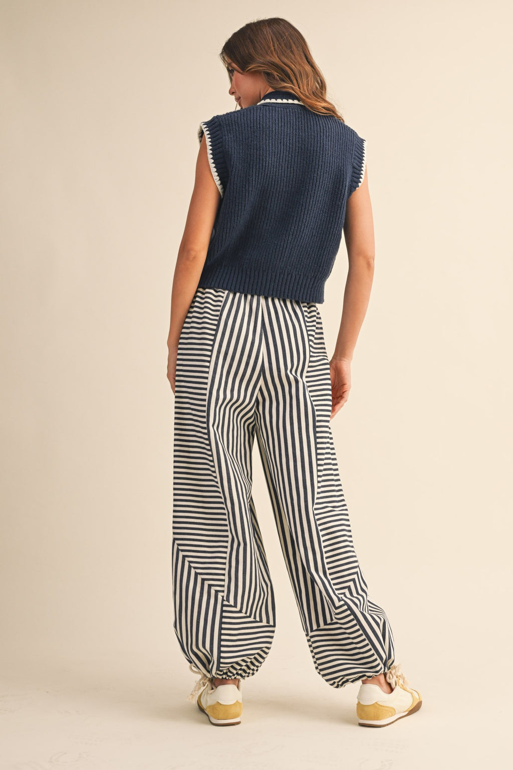 Mixed Stripe Parachute Pants