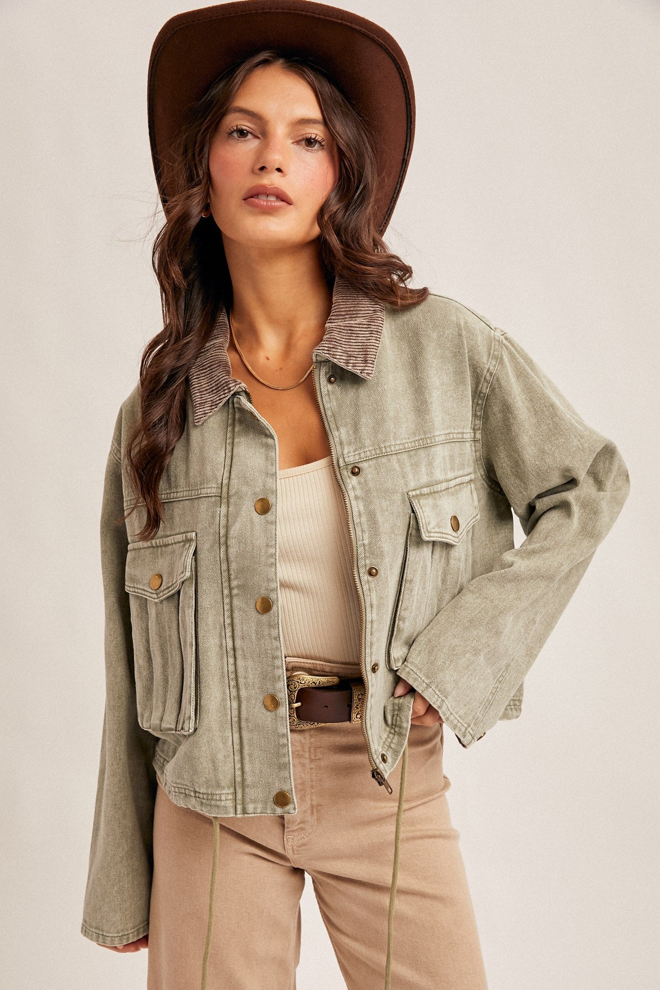 Vintage Muse Corduroy Crop Jacket