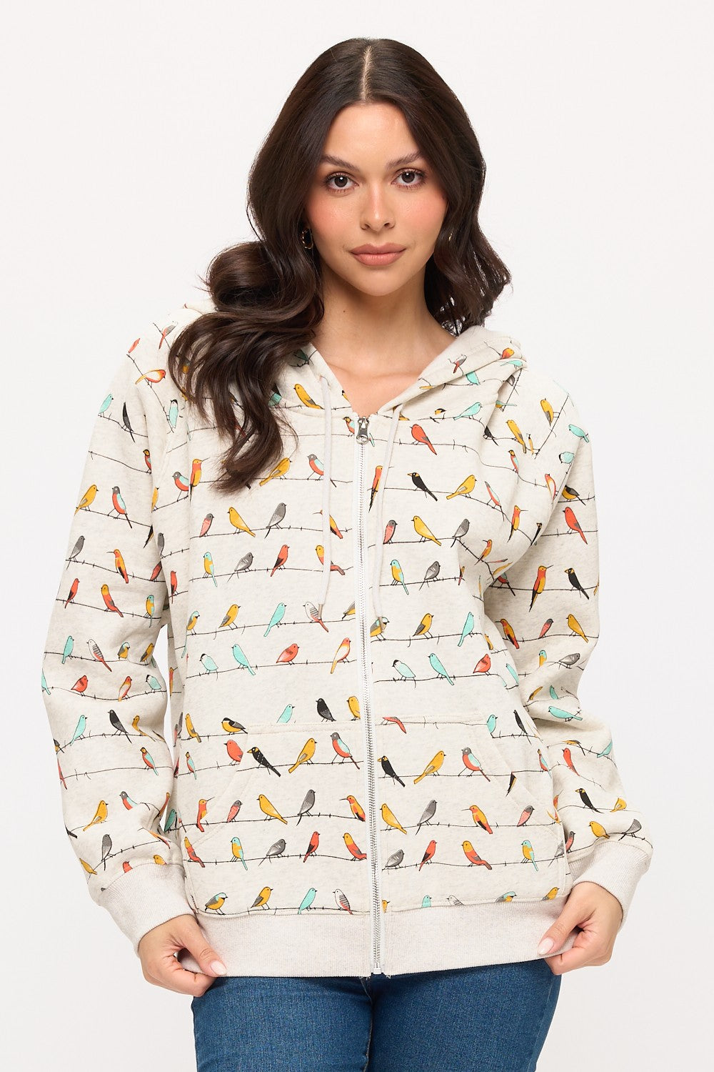 Chripy Birds Zip Up Hoodie