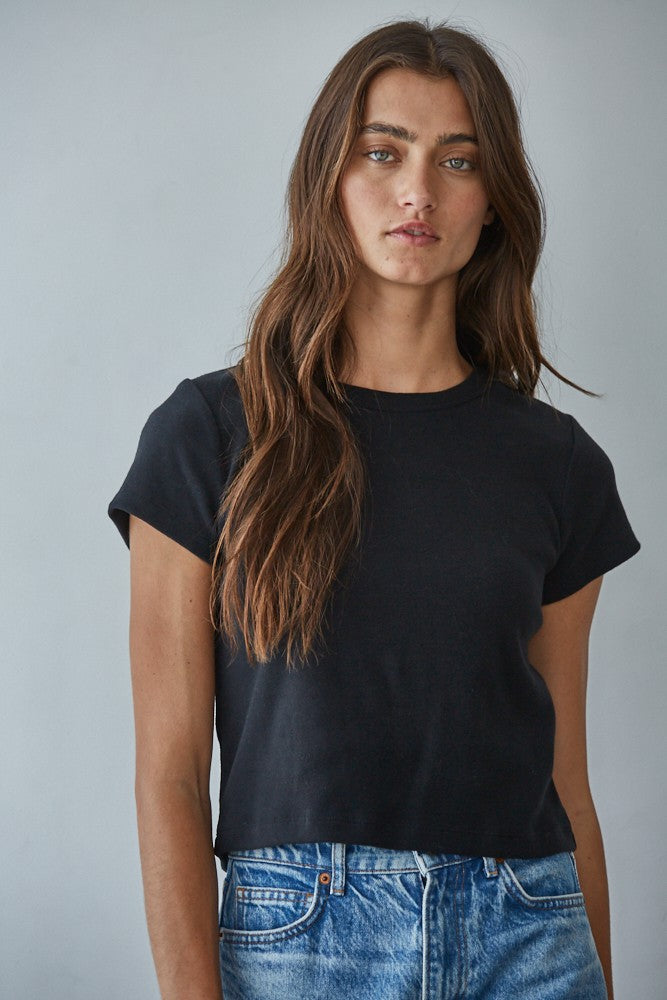 Round Neck Cotton Crop Top