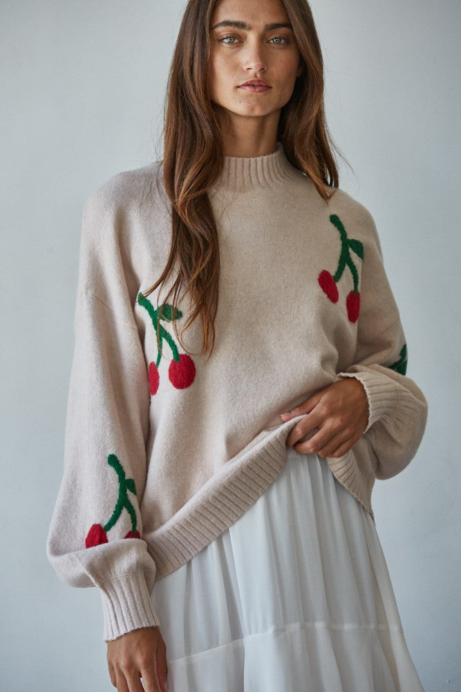 Cherry On Top Mock Sweater
