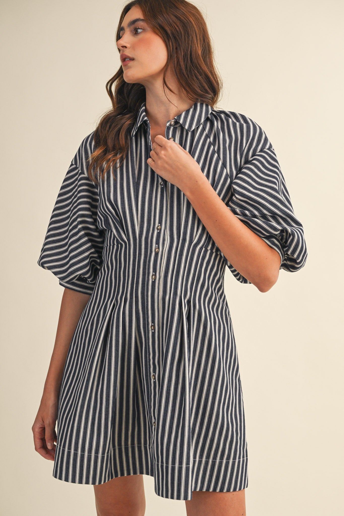 Seraphel Striped Denim Mini Dress