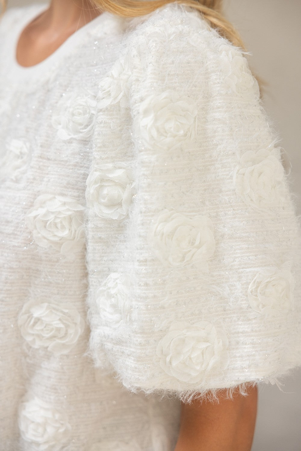 Golden Orchard Metallic 3D Floral Top