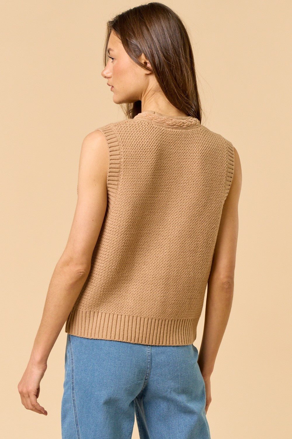 Solara Gold Button Sweater Vest