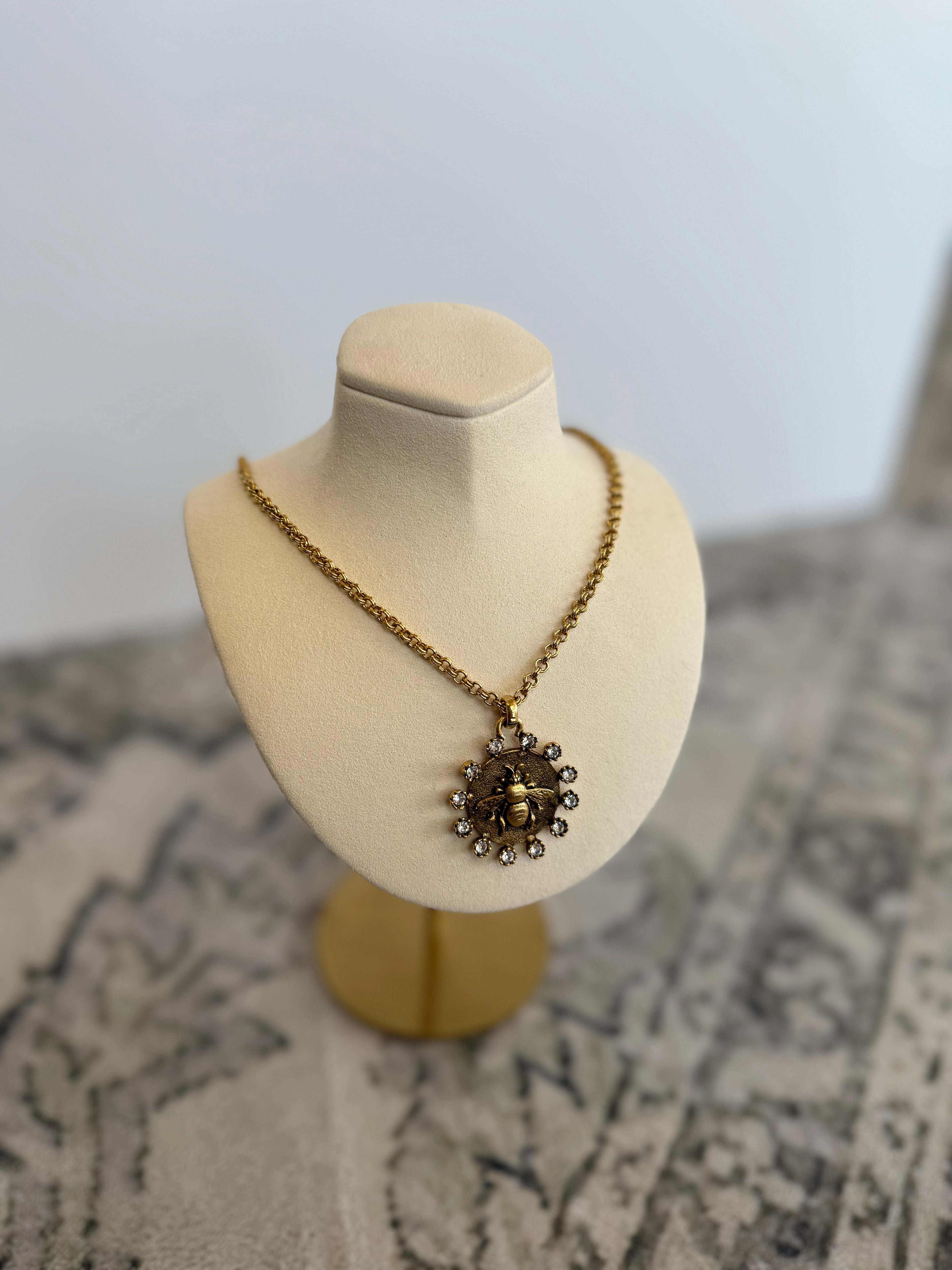 Vintage Queen Bee Pendant Necklace