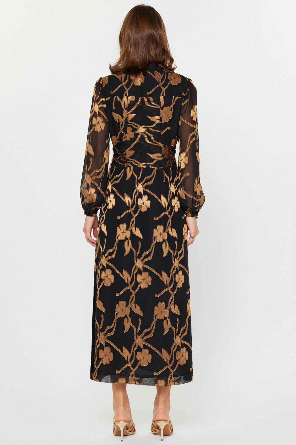 Annie Black and Gold Maxi Dress