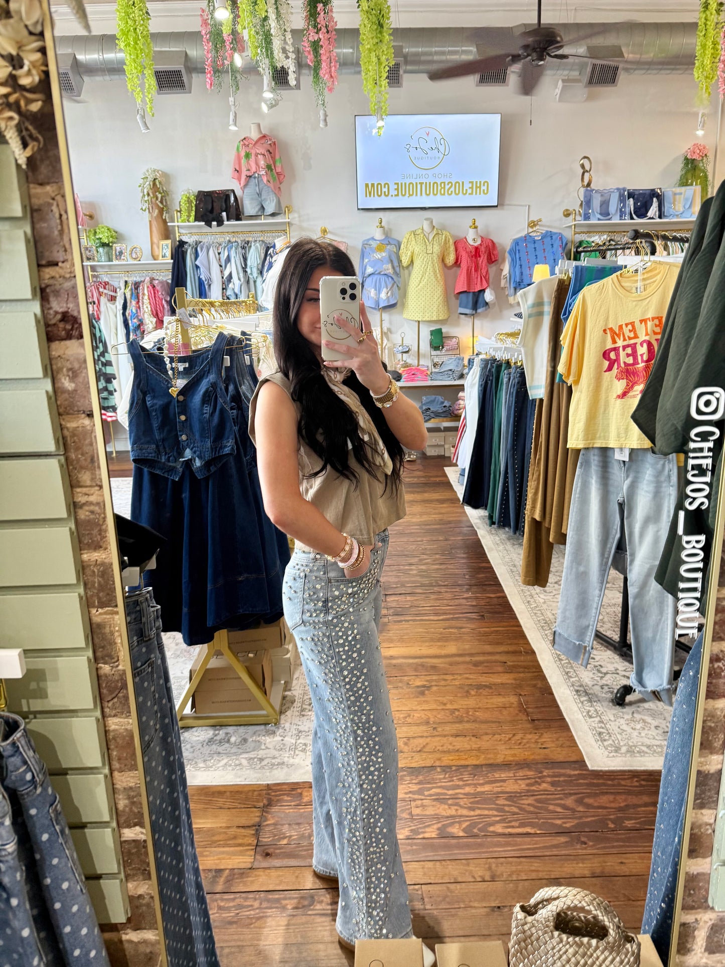 Glam Girl Embellished Wide Leg Jeans