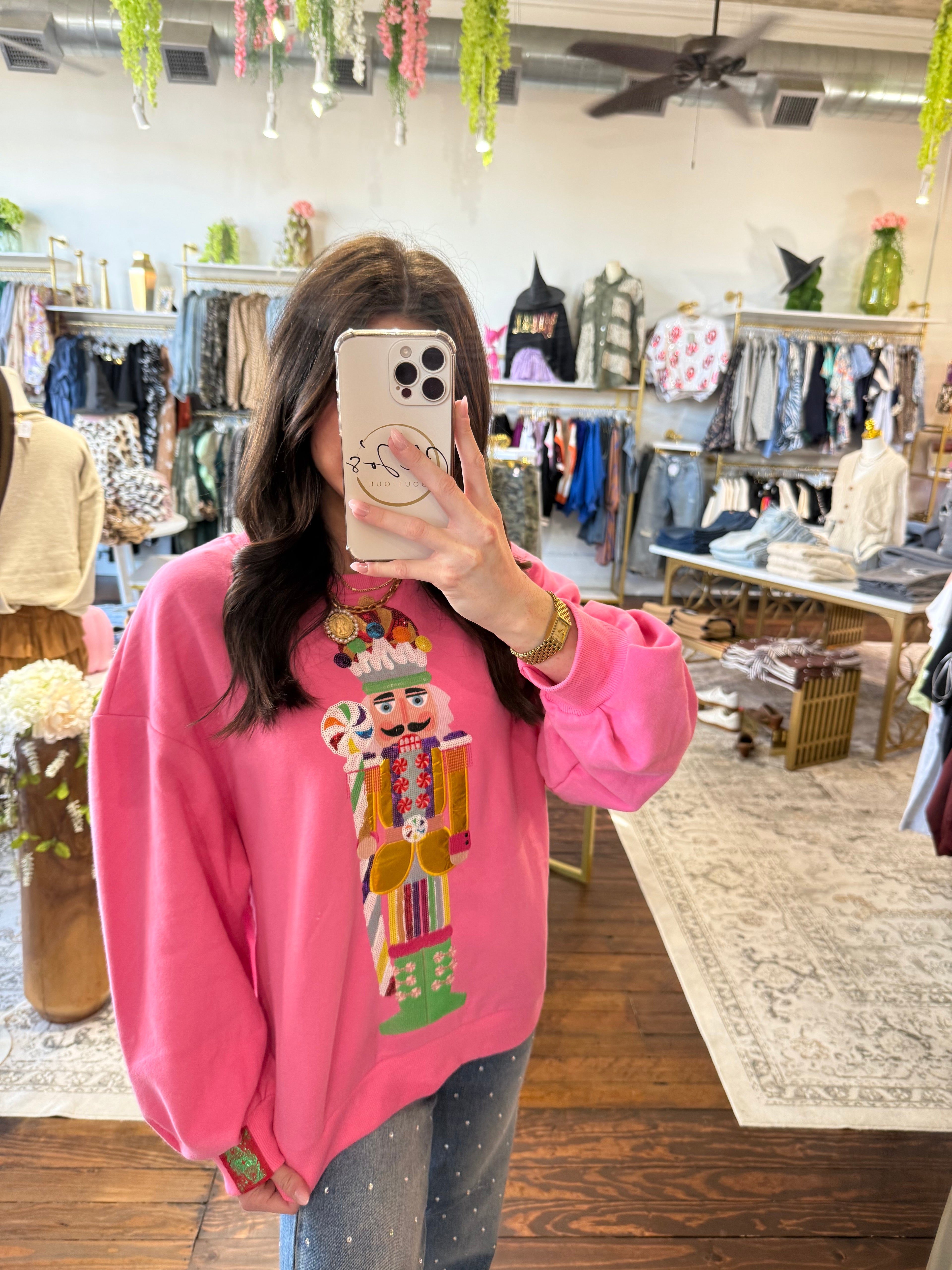 Pink Candyland Nutcracker Sweatshirt | Queen of Sparkles