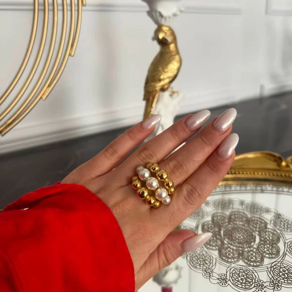 Pearl Bubble Ring Water Resistant