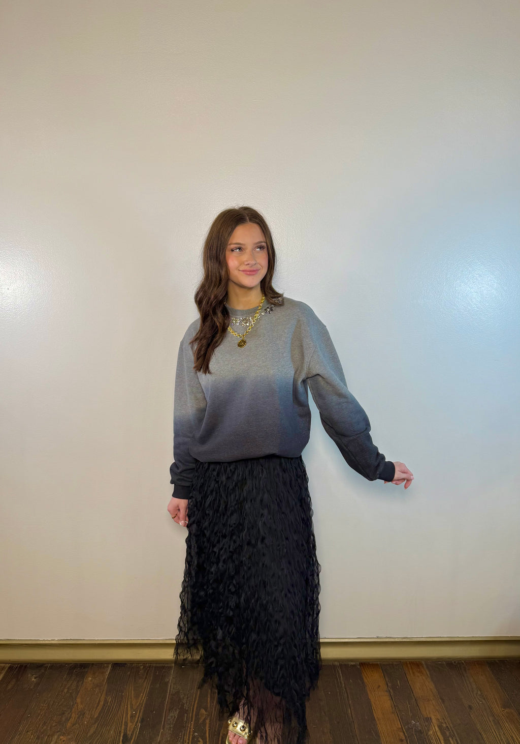 Mina Ombre Rhinestone Sweatshirt