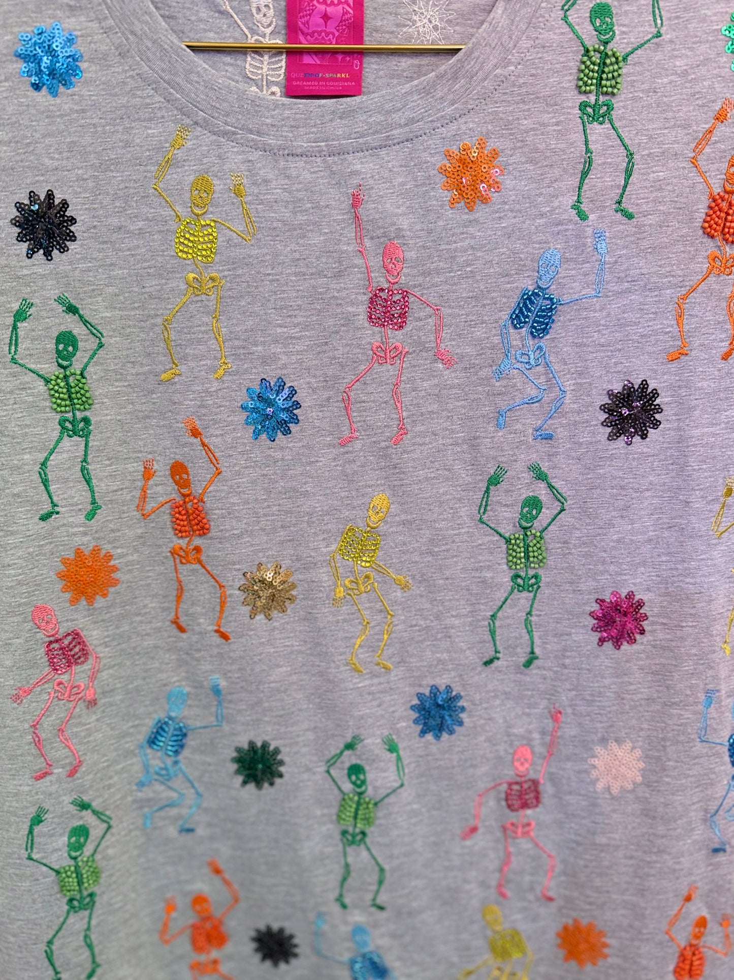 Grey Multi Skeleton Tee | Queen of Sparkles