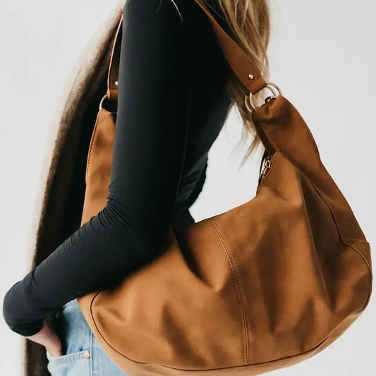 Hazel Suede Hobo Shoulder Tassel Bag