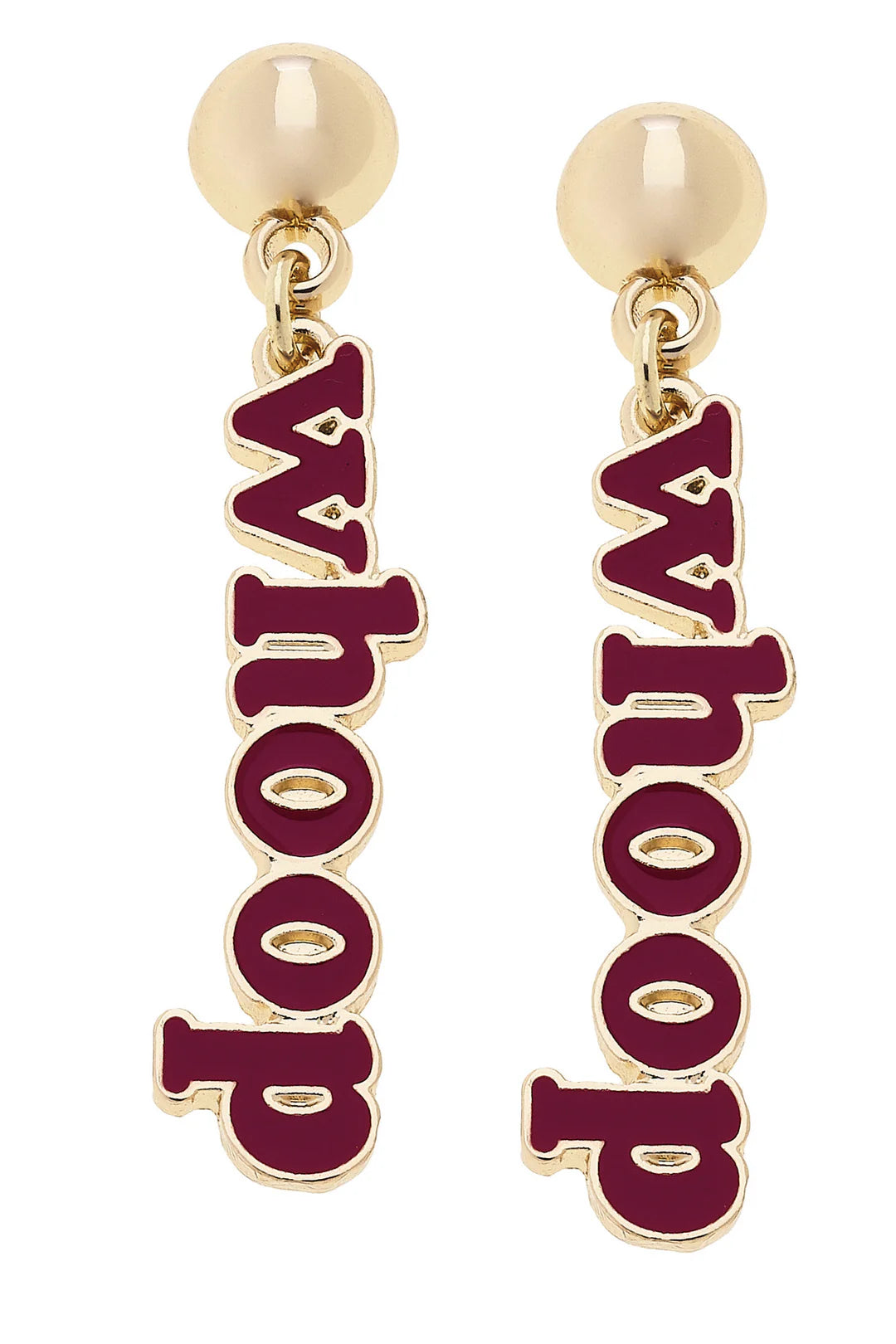 College Slogan Earrings