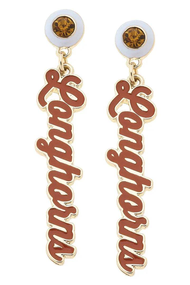 College Autograph Enamel Earrings