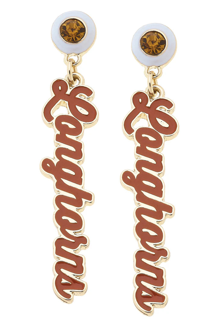 College Autograph Enamel Earrings