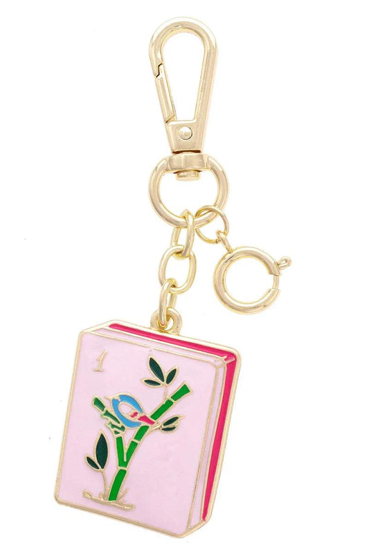 Game On Mahjong Tile Enamel Bag Charm