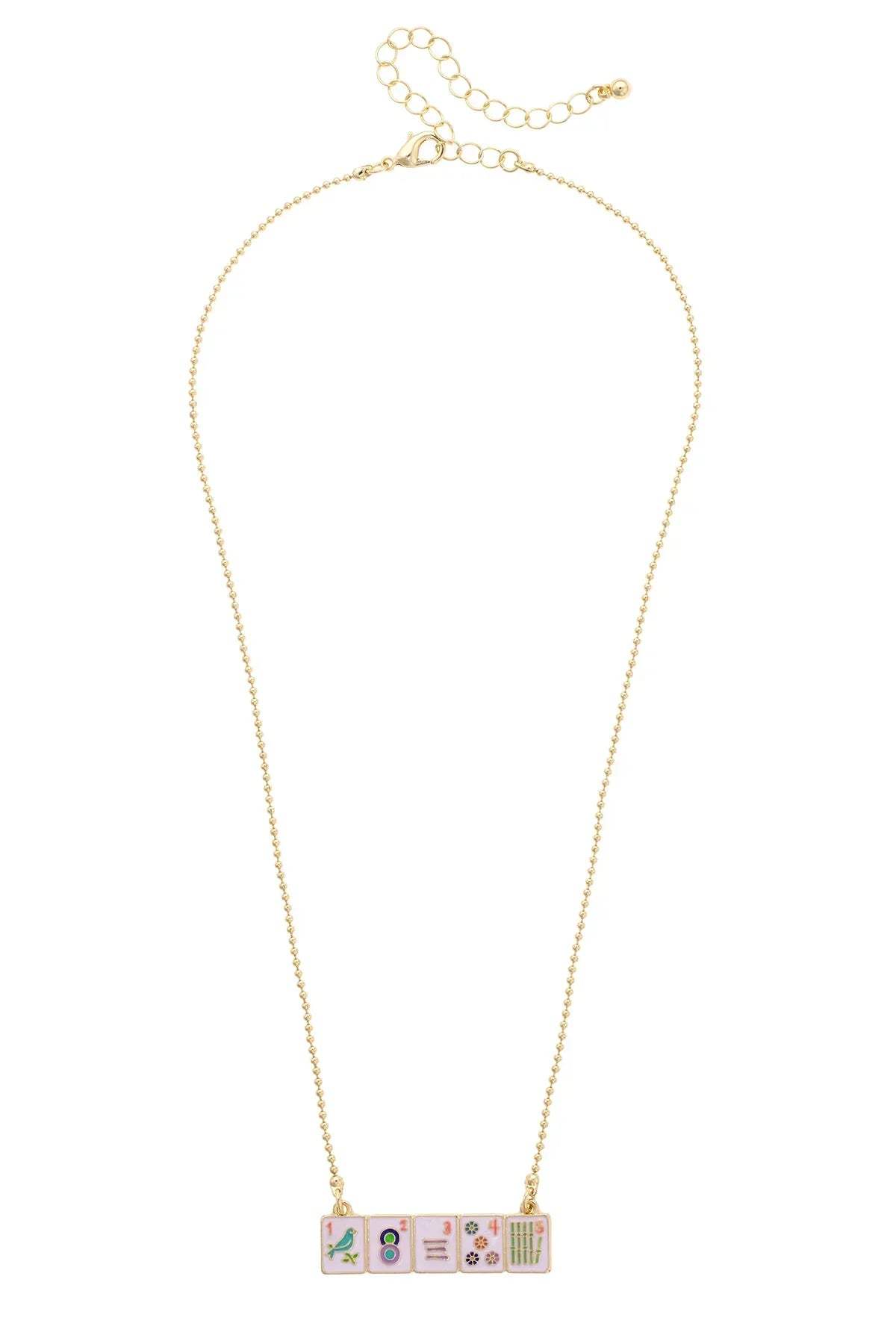 Wall of Luck Mahjong Tile Necklace