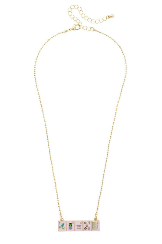 Wall of Luck Mahjong Tile Necklace