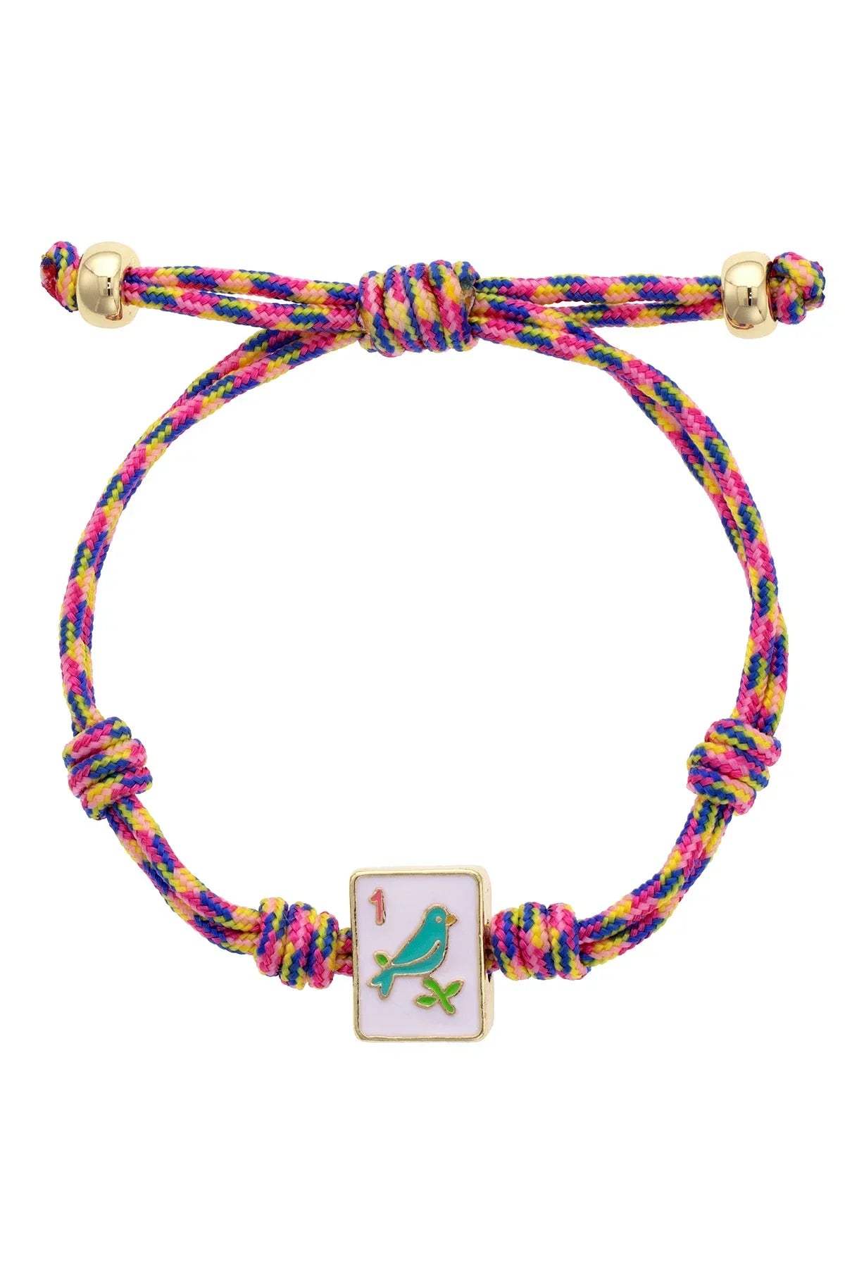 Lucky Sparrow Mahjong Tile Paracord Bracelet