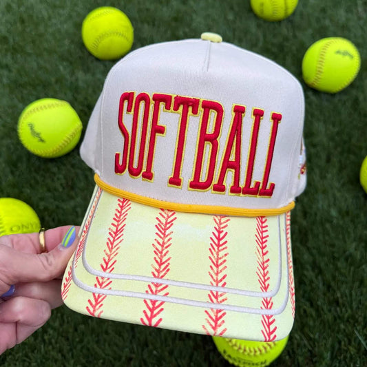 Softball Laces Embroidered Hat