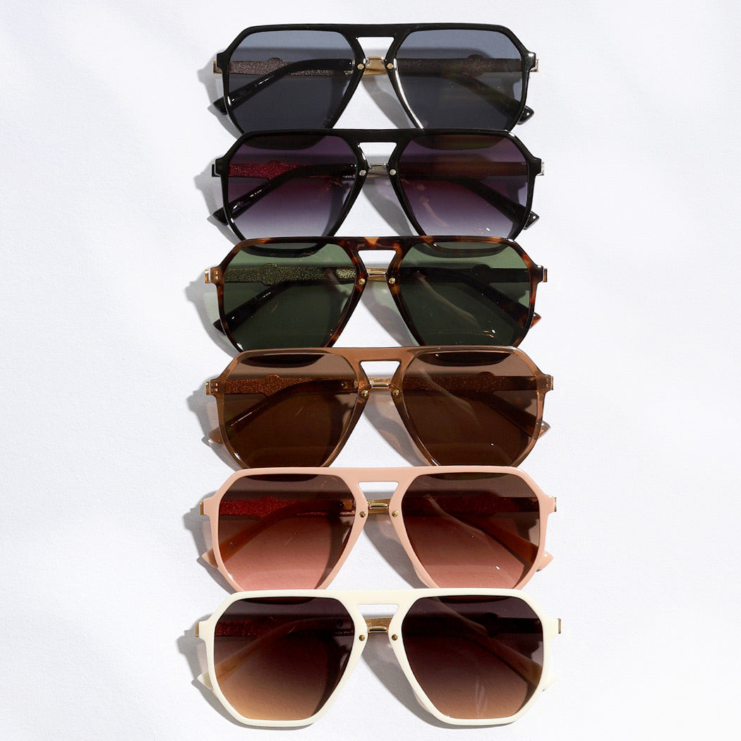 Kylie Geometric Thin Frame Sunglasses