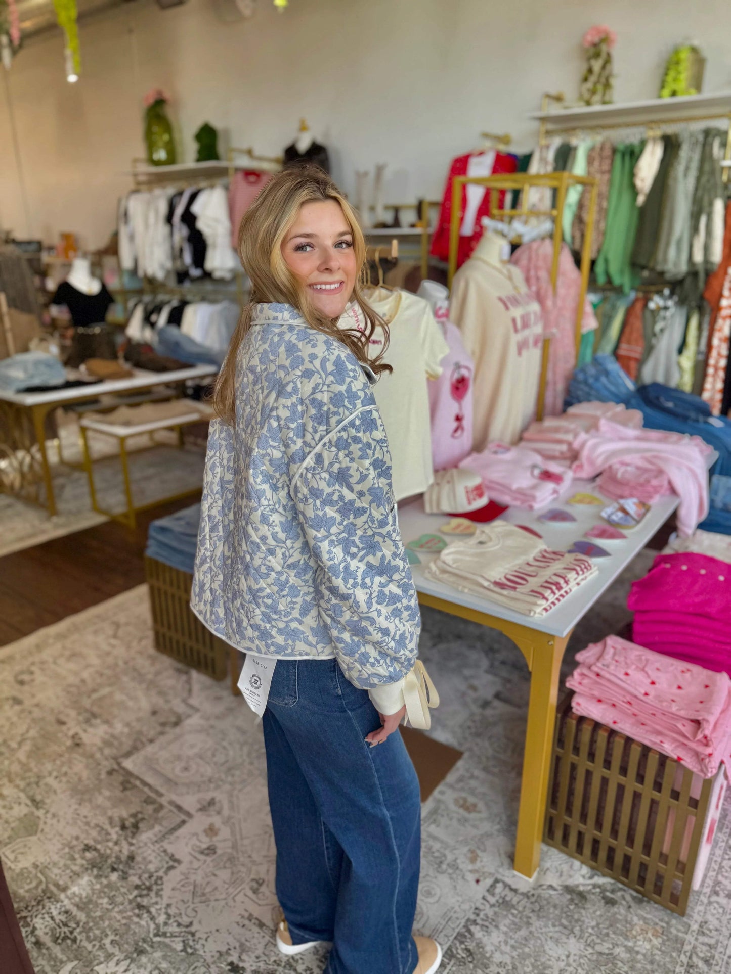 Rowan Blue Floral Quilt Jacket