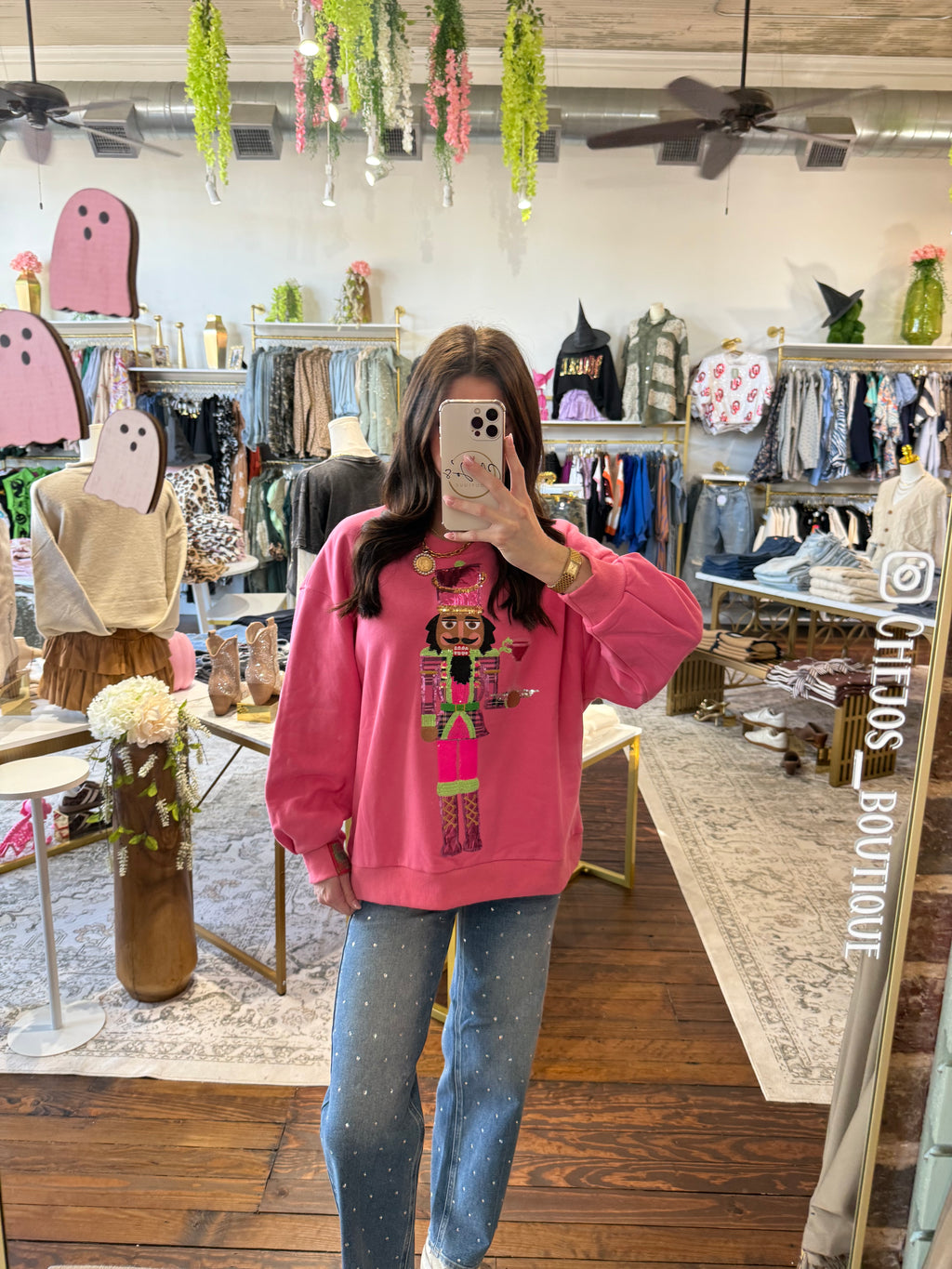 Hot Pink Serving Cosmo Nutcracker Sweatshirt | Queen of Sparkles