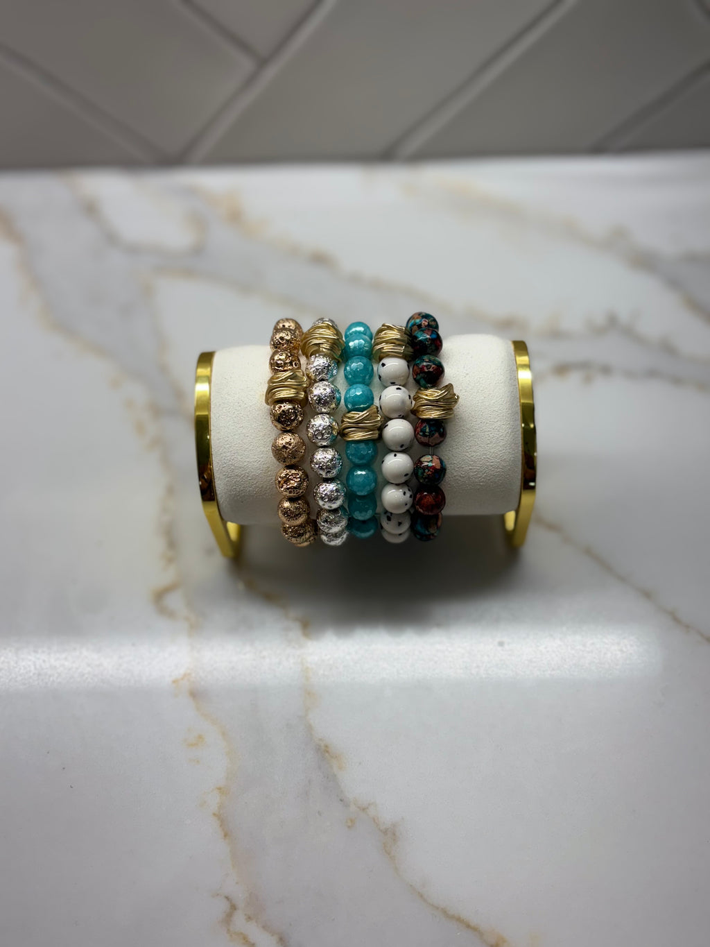 10 mm Gold Lava Stretch Bangle