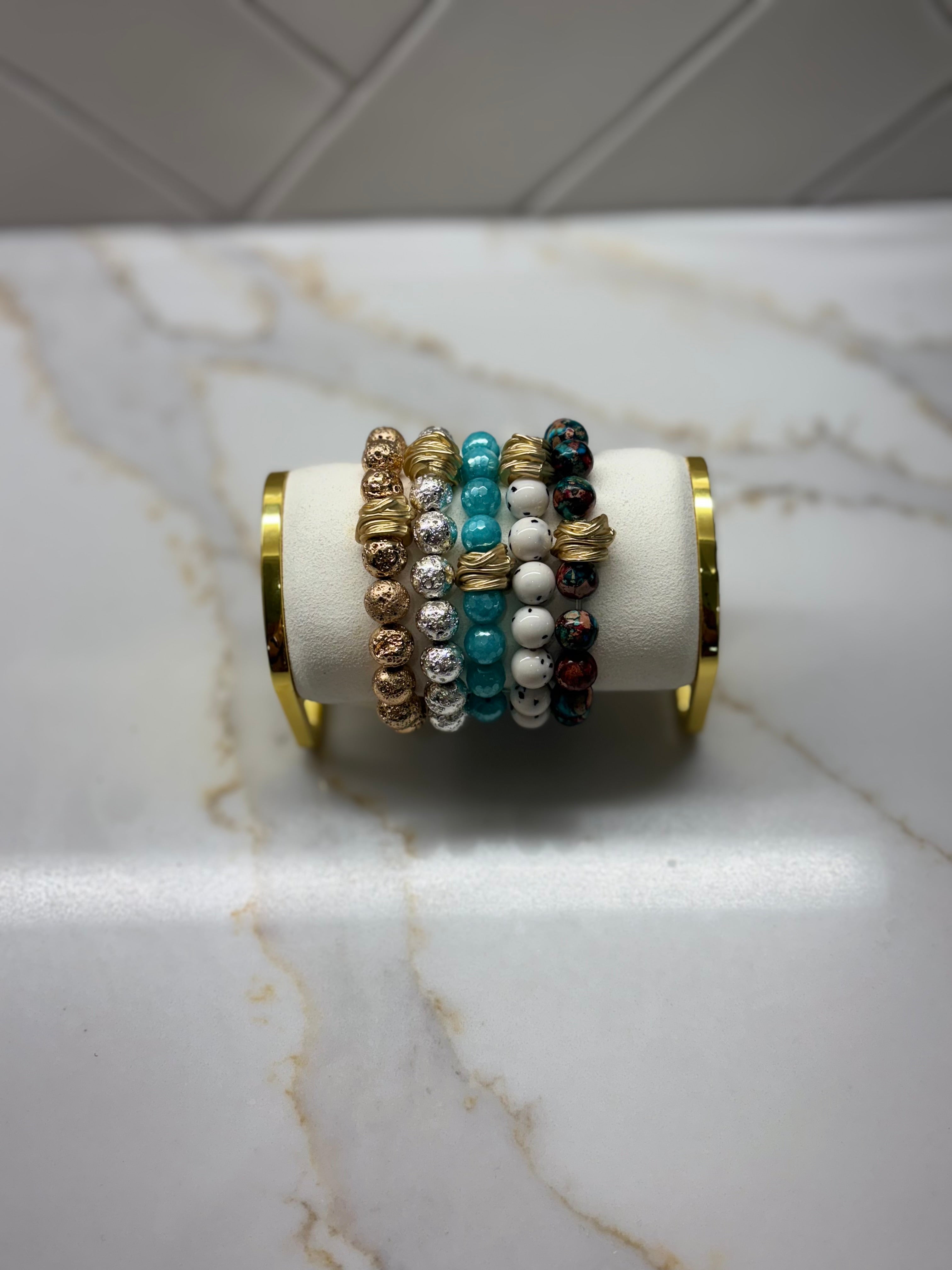 10 mm Gold Lava Stretch Bangle