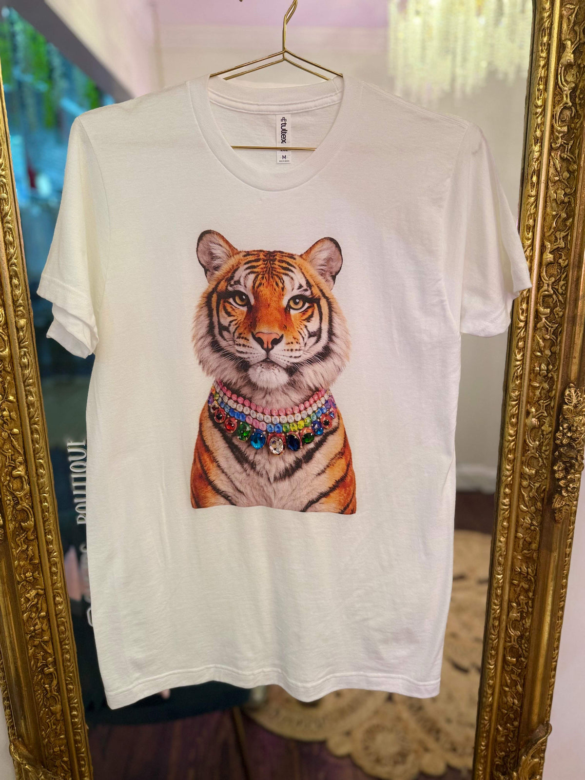 All Blinged Out Jeweled Animal Collar Tee